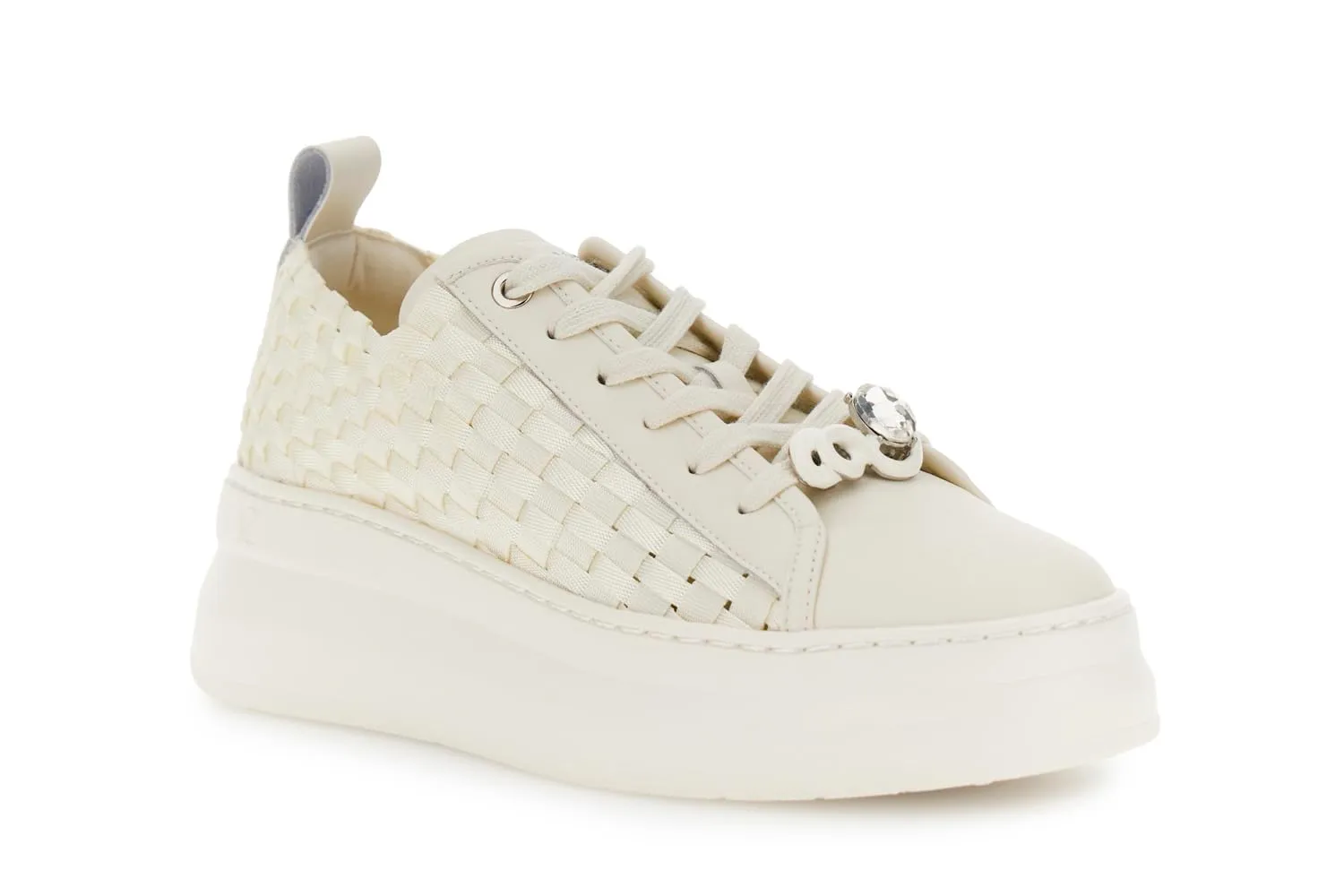 CafèNoir Sneakers Donna Pelle Intrecciata Off White