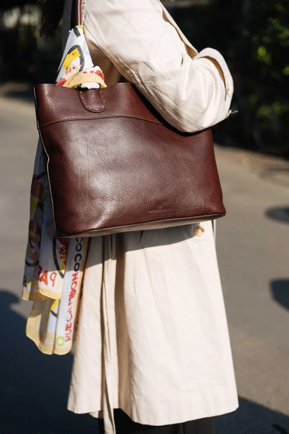 Aigin Milano Handmade Tote Borsa Pelle Naturale Tracolla