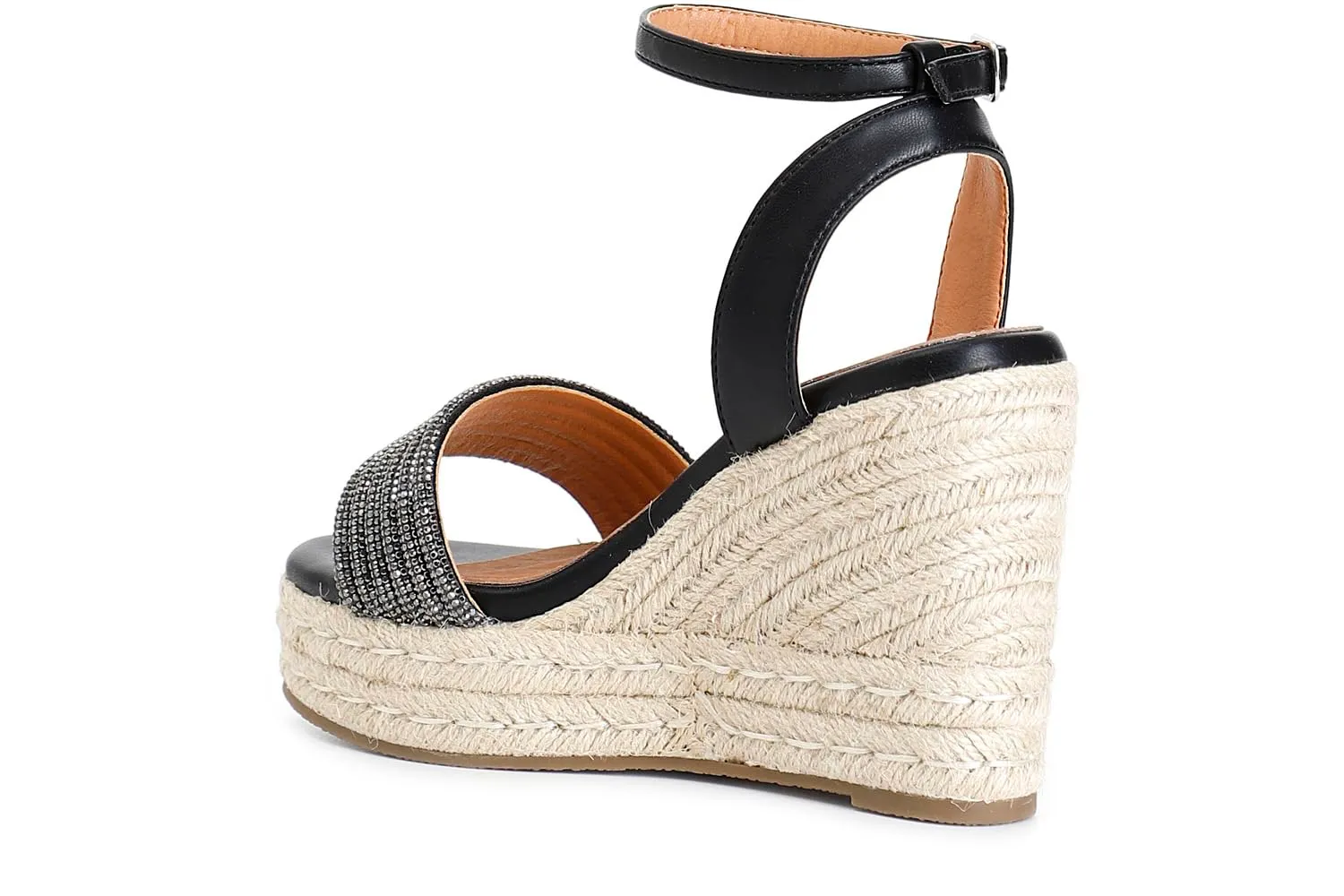 CafèNoir Sandali con Zeppa Corda e Strass