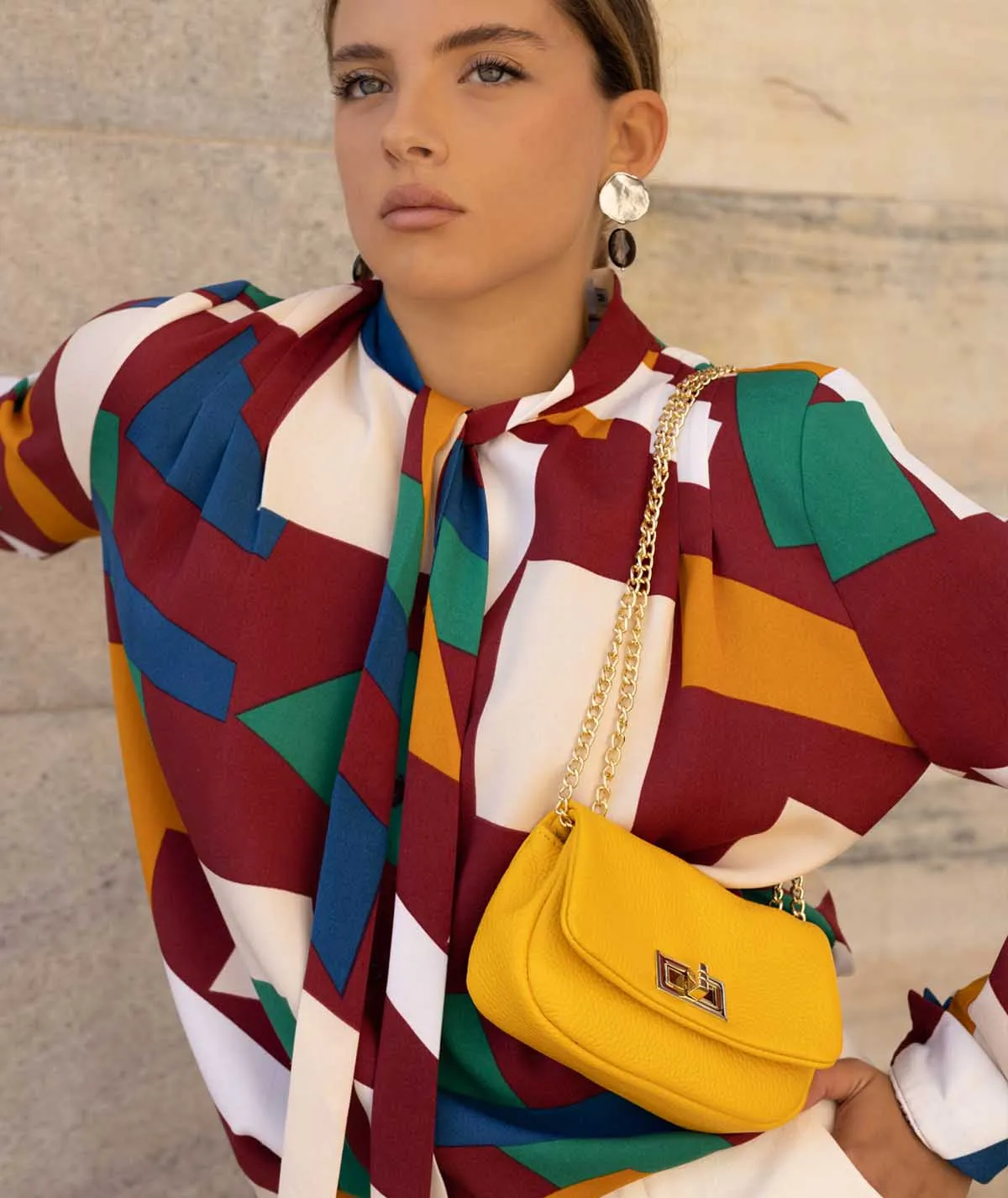 Figus NotSoMicro Bag minibag pelle catena oro