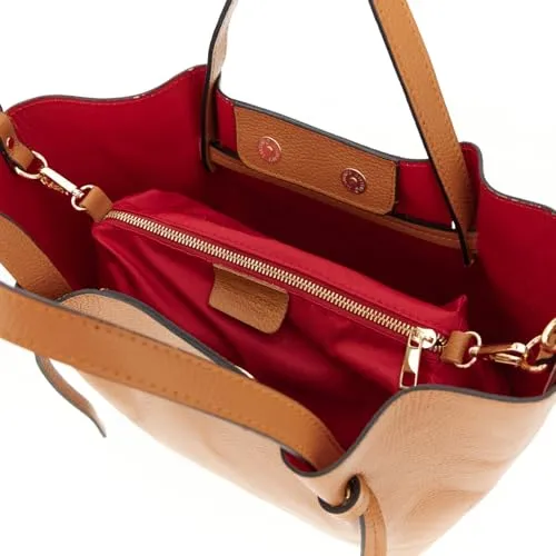 CafèNoir Tote Pelle Martellata Sfoderata con Pochette