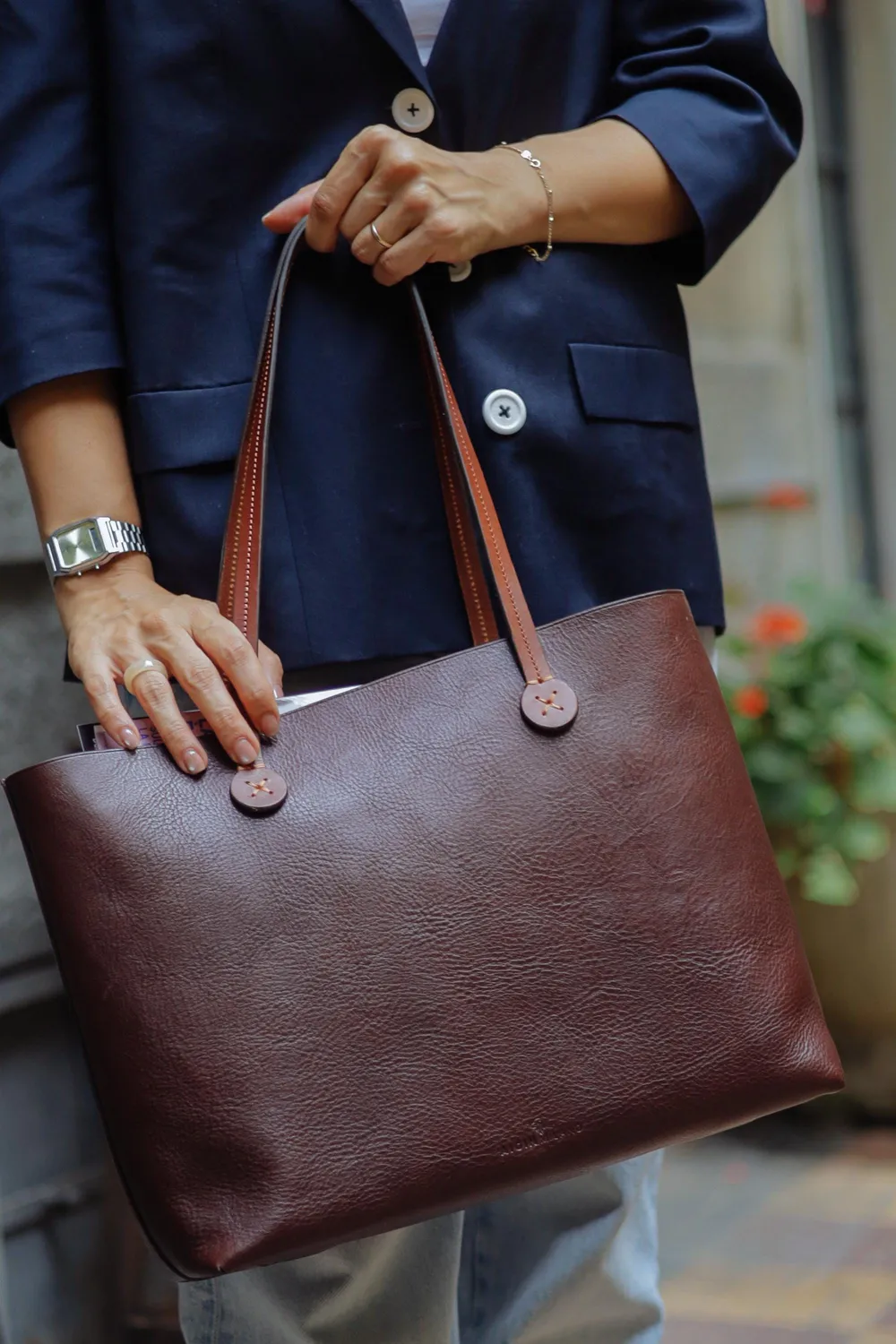 Aigin Milano Shoulder Borsa Pelle Miele da Spalla