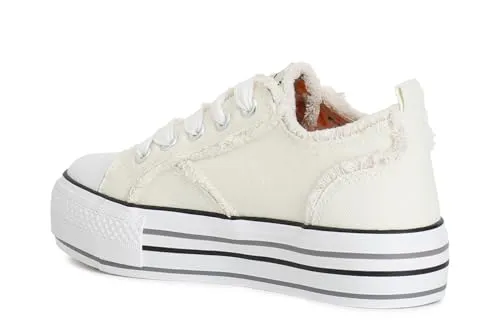 CafèNoir Sneakers Canvas Bianche con Accessori