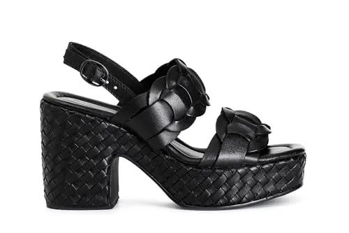 CafèNoir Doppia Fascia sandali donna pelle zeppa intreccio