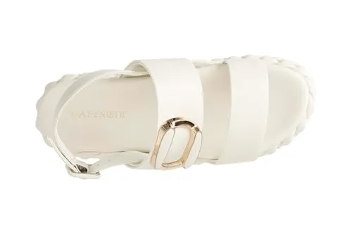 CafèNoir Sandali Donna Due Fasce Treccia Bianco 39