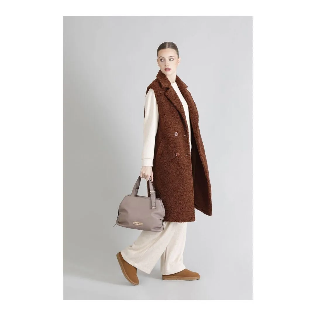 CafèNoir Bauletto M005 manico fibbia borsa taupe