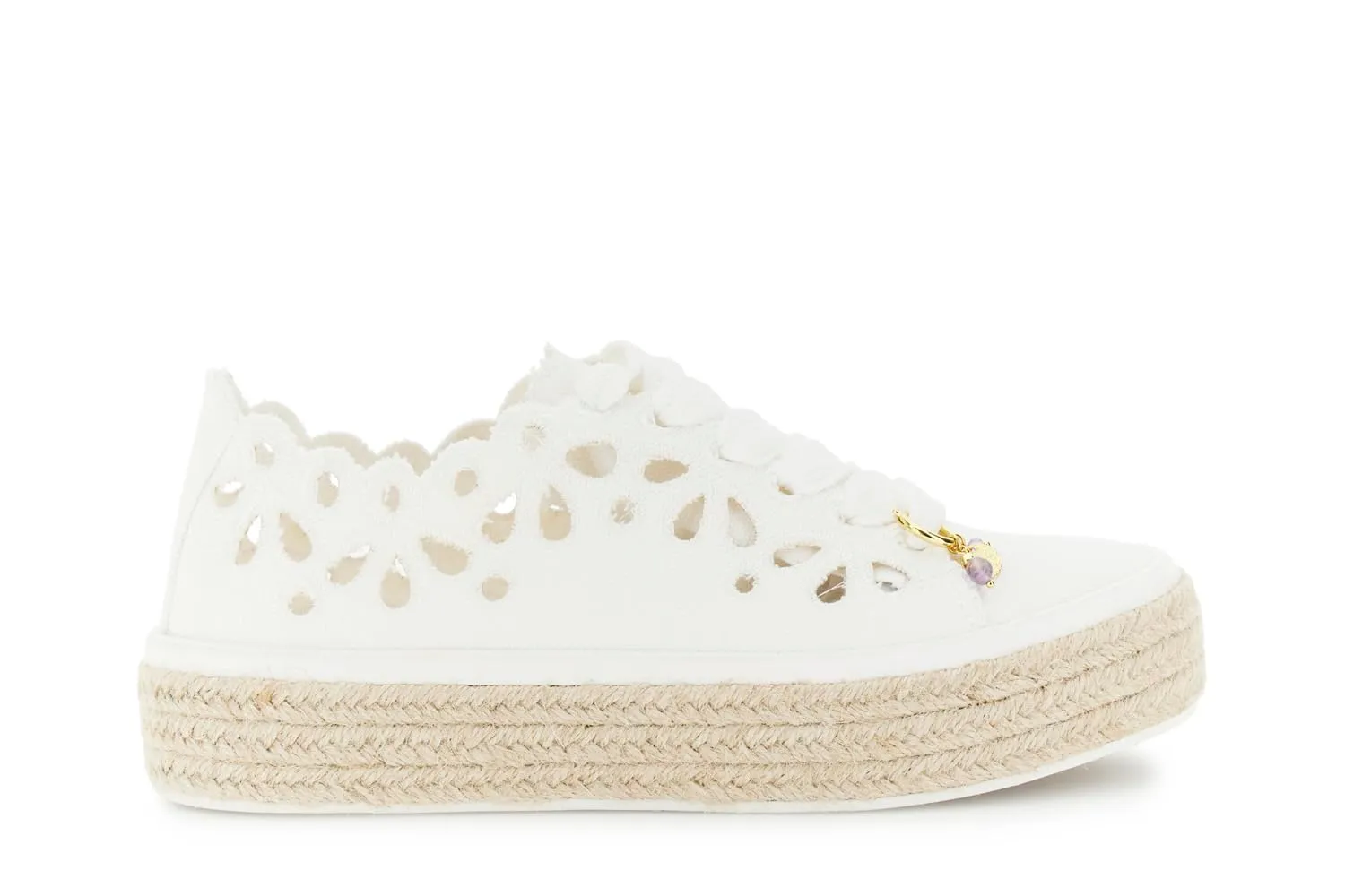 CafèNoir Sneakers Donna Traforate Beige Tessuto