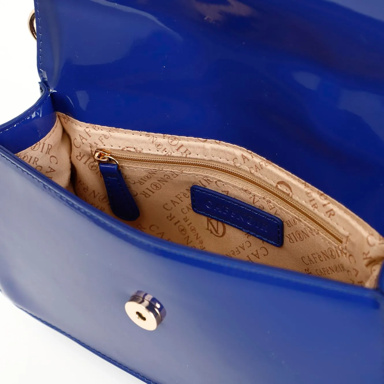 CafèNoir B012 Borsa a Spalla Vernice Blu