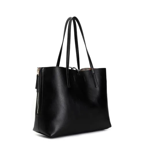 CafèNoir Borsa Reversibile Floreale a Mano Nera