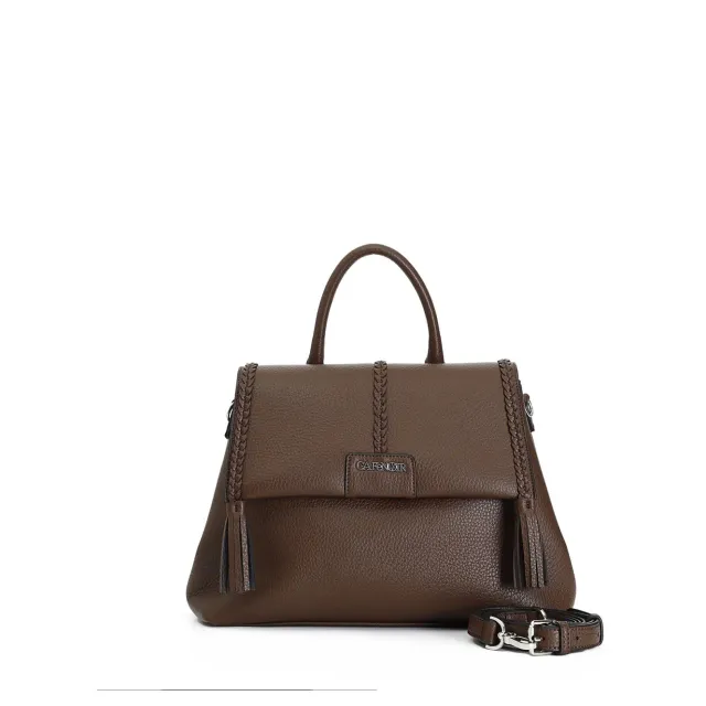 CafèNoir Trecce e Nappe Borsa a Spalla Marrone