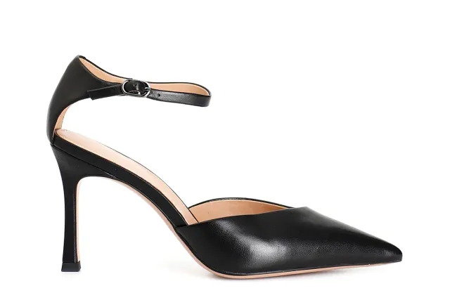 CafèNoir Décolleté Pelle Nero 38 Laccio Tacco 8,5 cm