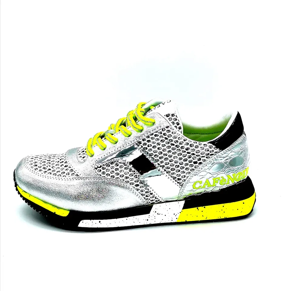 CafèNoir DL945 Sneakers argento laminato rete