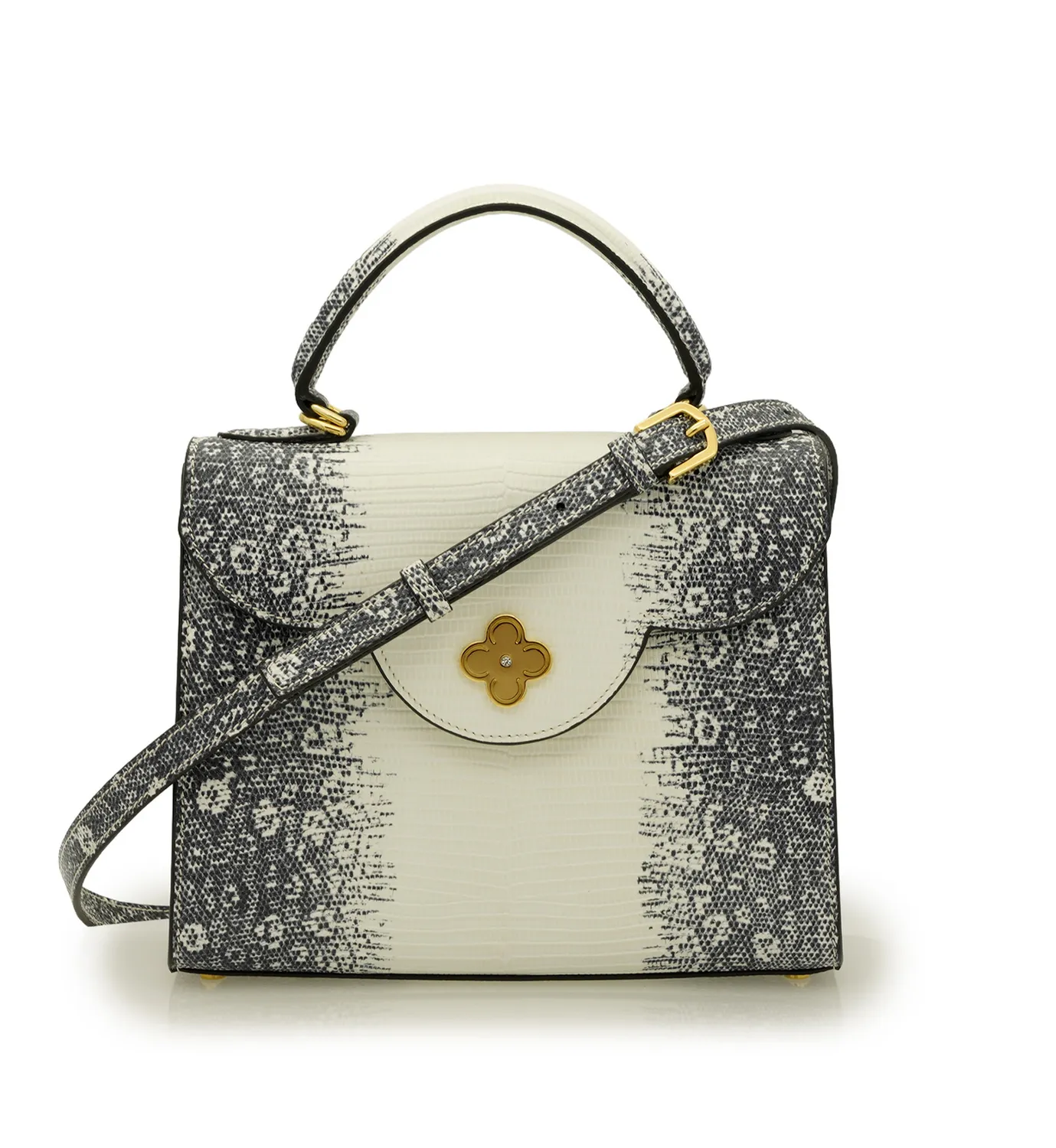 Cardinal Milano First Lady Grey Lizard borsa a mano grigia