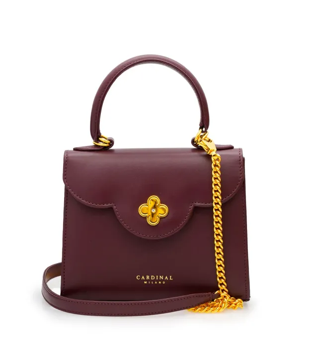 Cardinal Milano First Lady Small borsa bordeaux vitello liscio