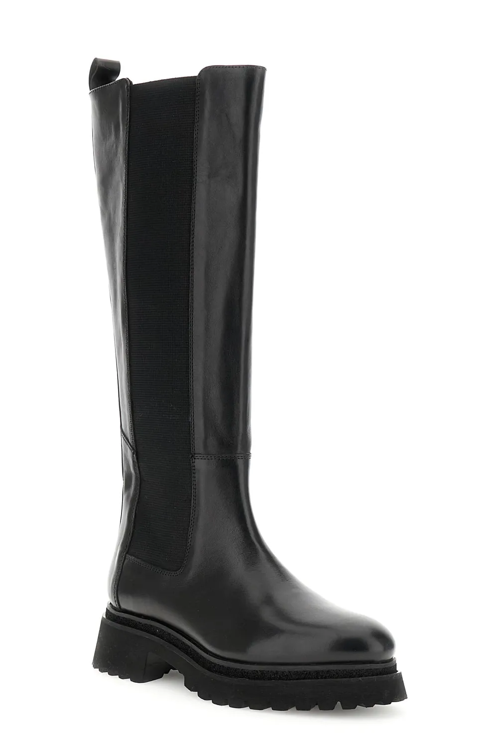 CafèNoir Stivali Pelle Nero Elastico Tacco 5,5 cm