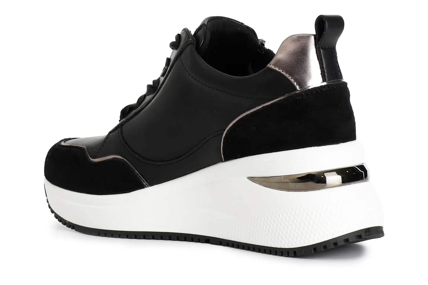 CafèNoir Running Donna in Pelle Nero Zip Laterale
