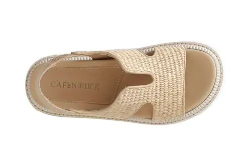 CafèNoir Sandali Donna Intrecciati Ecru Taglia 39 Zeppa 2,9 cm