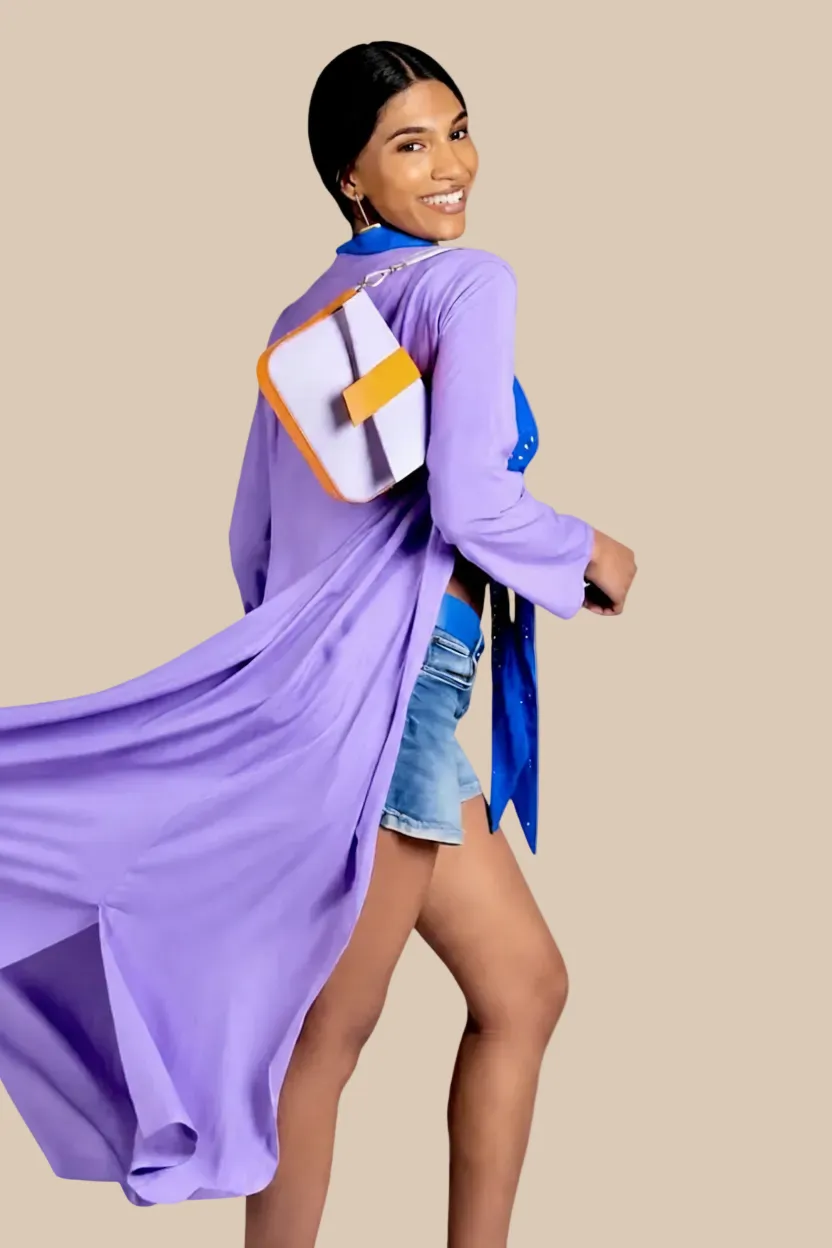 Figus Amalfi kimono viscosa lilla fluido