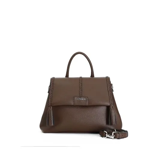 CafèNoir Trecce e Nappe Borsa a Spalla Marrone