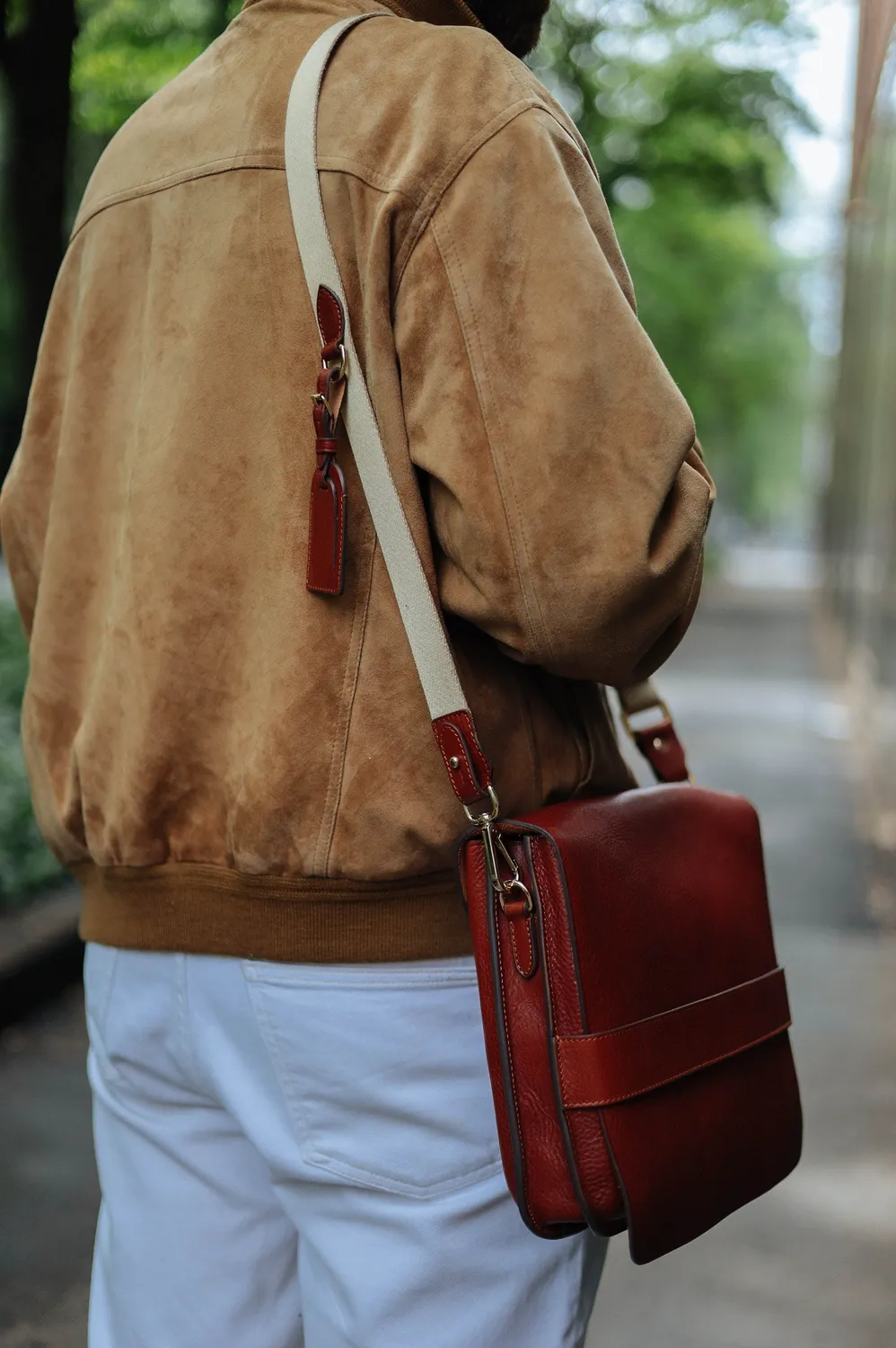 Aigin Milano Messenger Tracolla Pelle Miele 33 cm Unisex