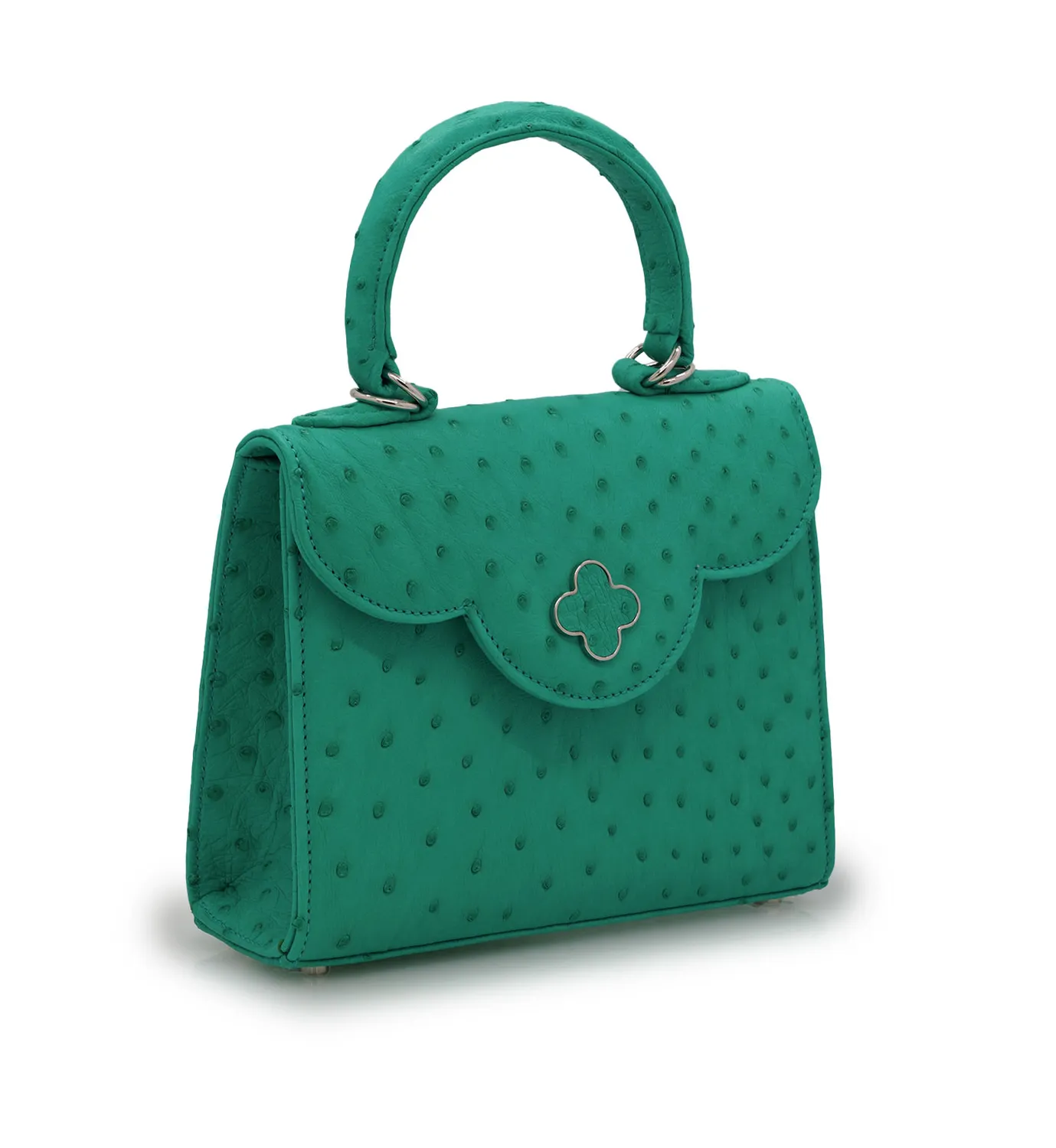 Cardinal Milano First Lady Small Emerald borsa struzzo smeraldo