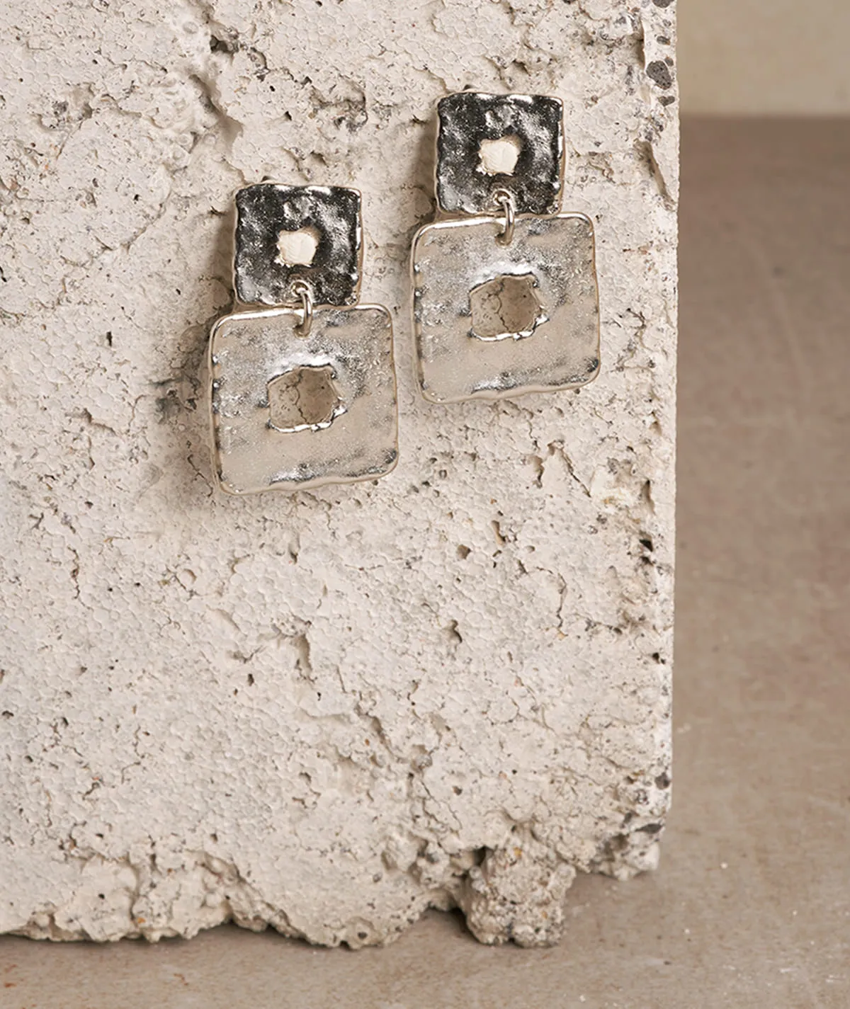 Figus Quadrato Double Silver orecchini argento