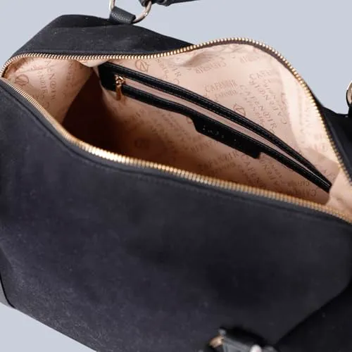 CafèNoir Bauletto Donna Nero Effetto Suede con Zip