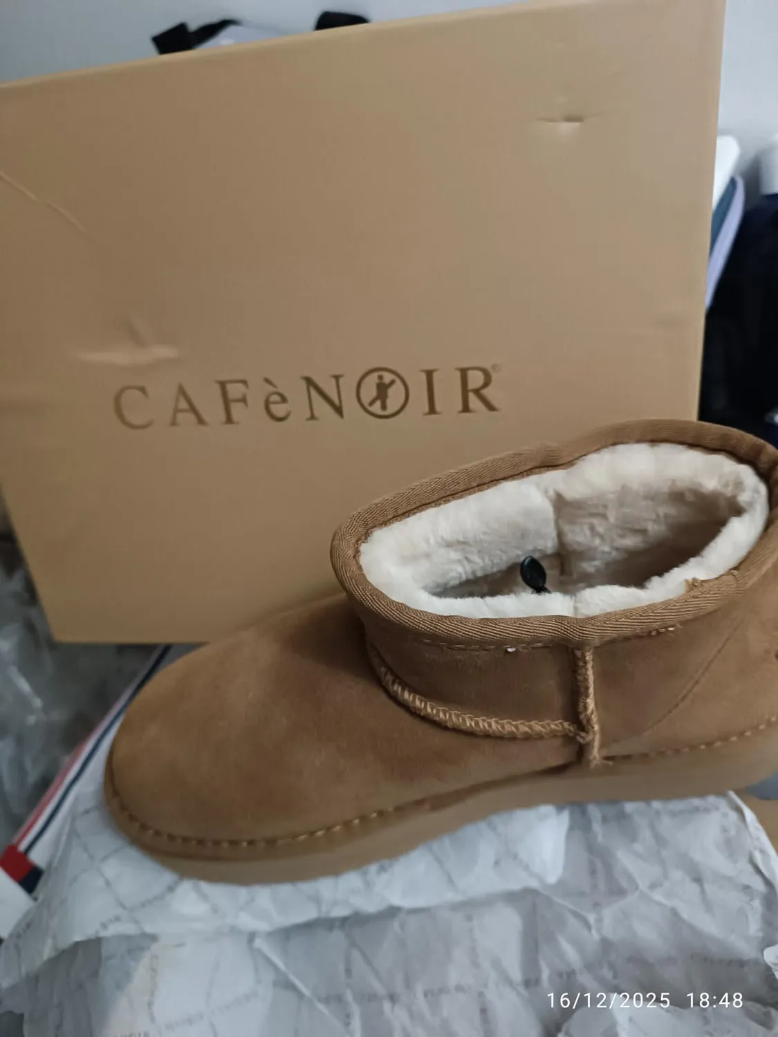 CafèNoir Tronchetto taupe pelliccia platform 37