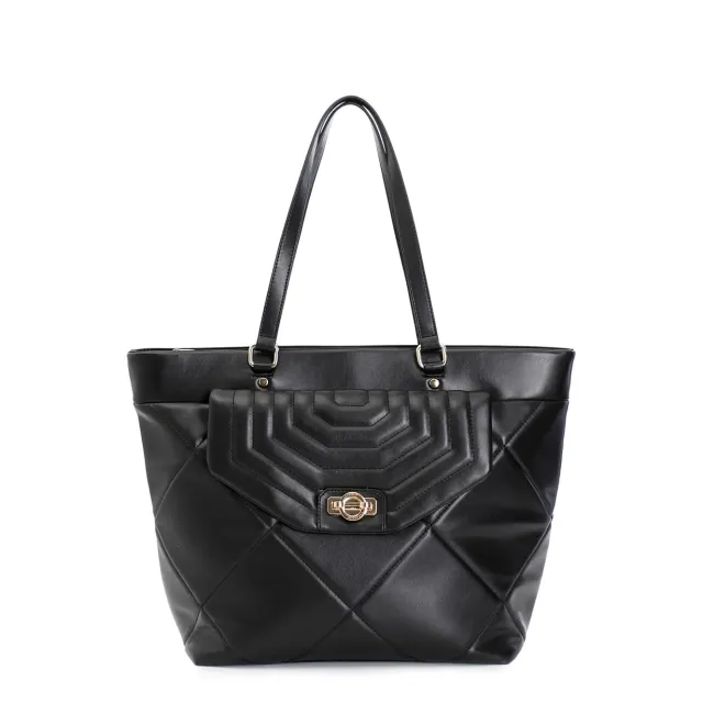 CafèNoir Shopping Trapuntata Rombi Borsa Nera Pattina