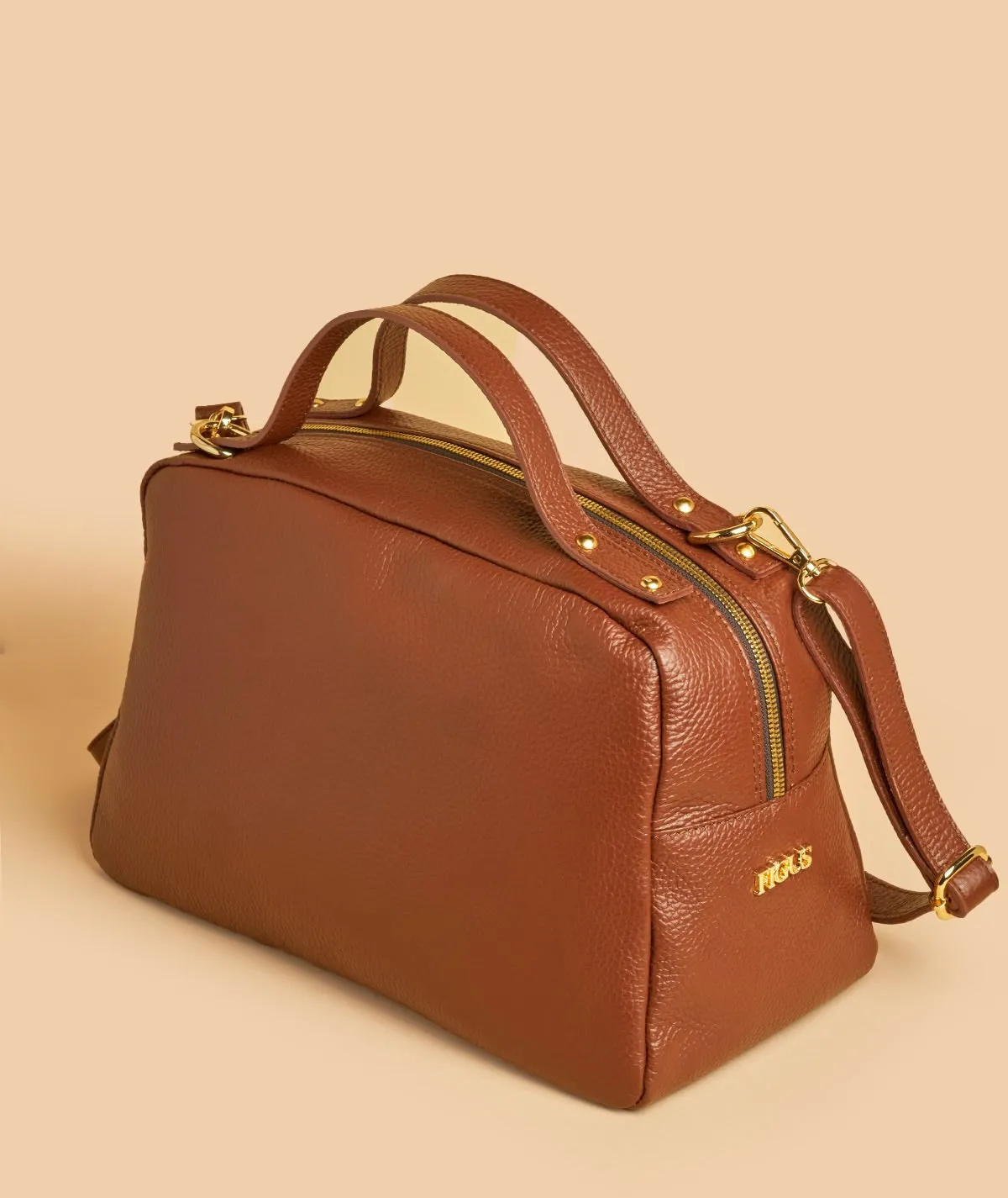 Figus Otto Borsa a Spalla Azzurro Dust Pelle Martellata