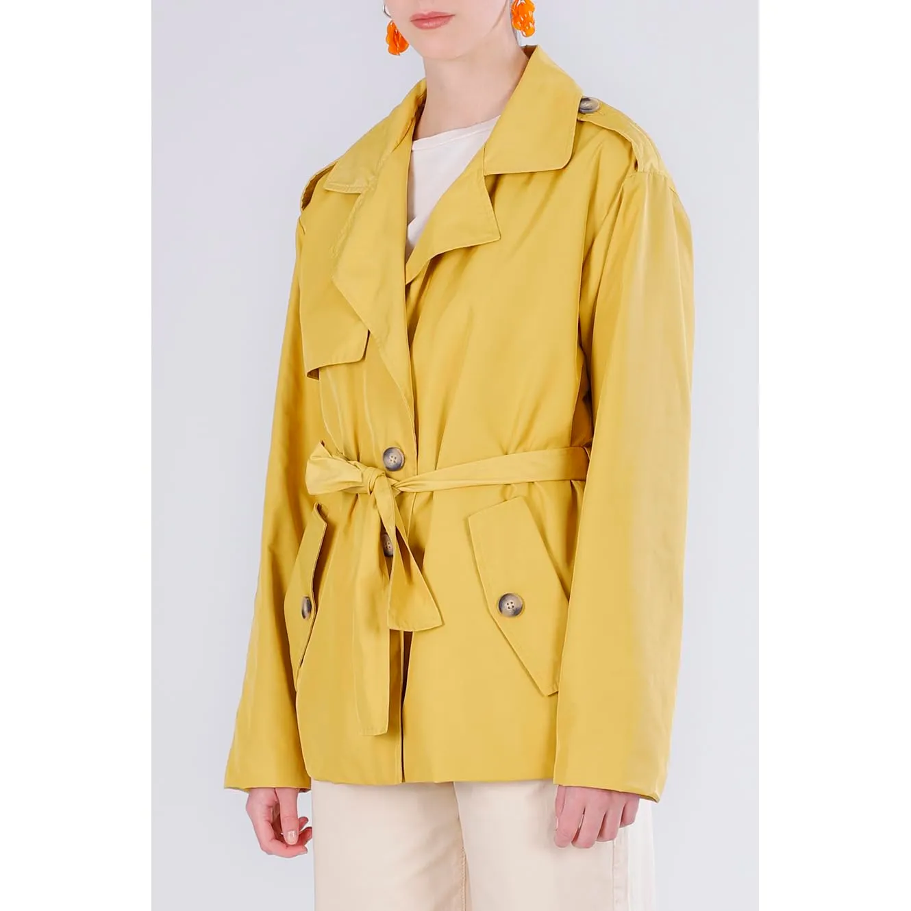 CafèNoir Trench Tessuto Tecnico trench donna senape leggero