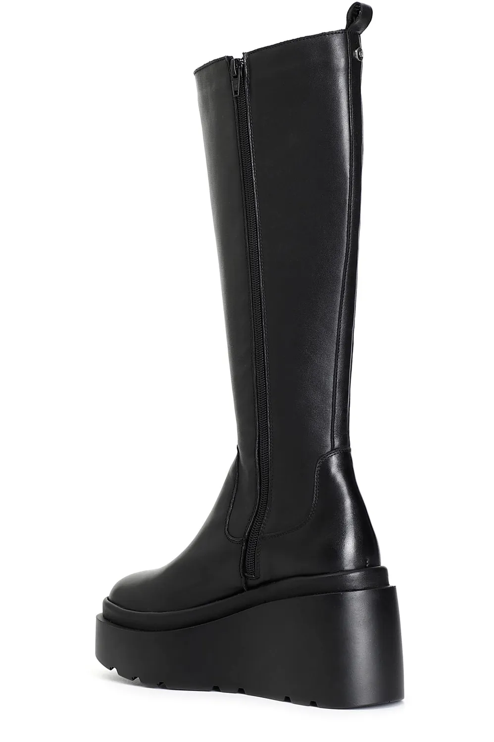 CafèNoir Stivale Donna Pelle Maxi Cerniera Plateau Nero