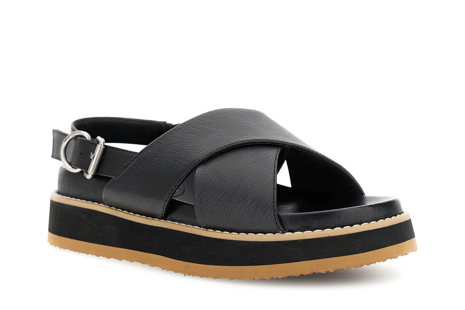 CafèNoir Sandali Pelle Due Fasce Incrociate Neri 36 EU