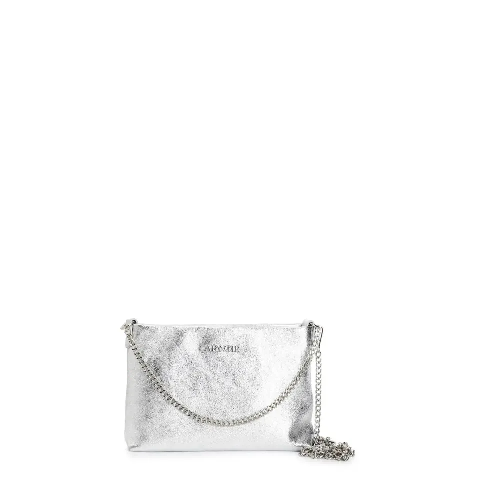 CafèNoir Pochette Pelle Laminata Catena Doppia Tracolla