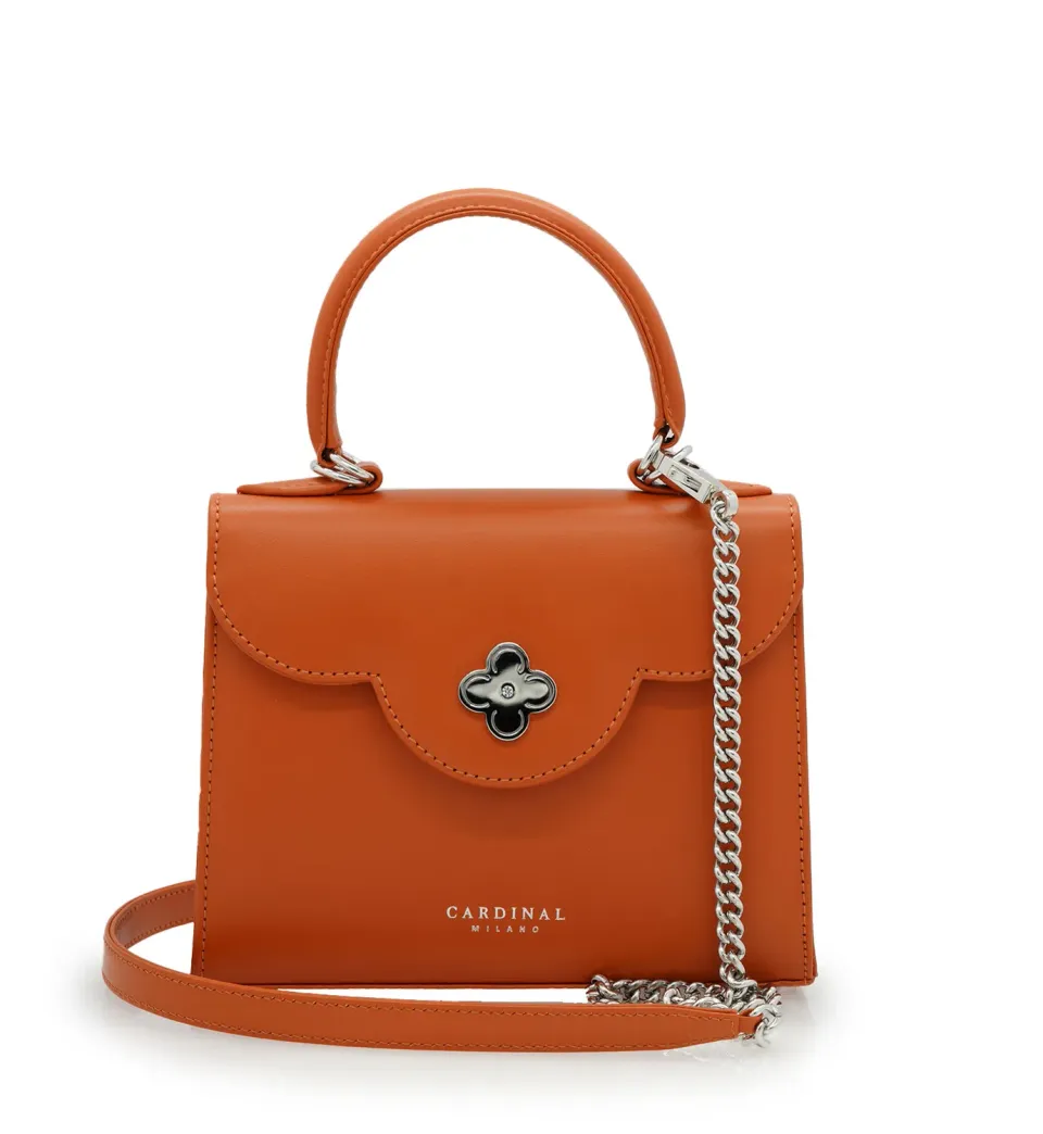 Cardinal Milano First Lady Small borsa pelle arancio
