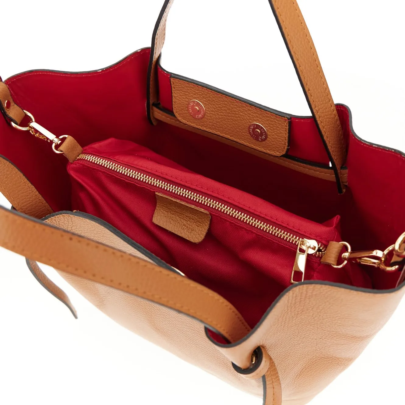 CafèNoir Tote Pelle Martellata Sfoderata con Pochette