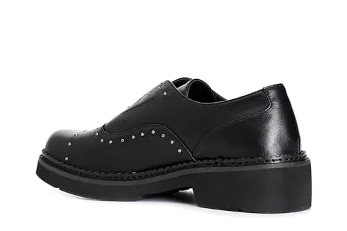 CafèNoir Francesina Derby Donna Nero Borchiette