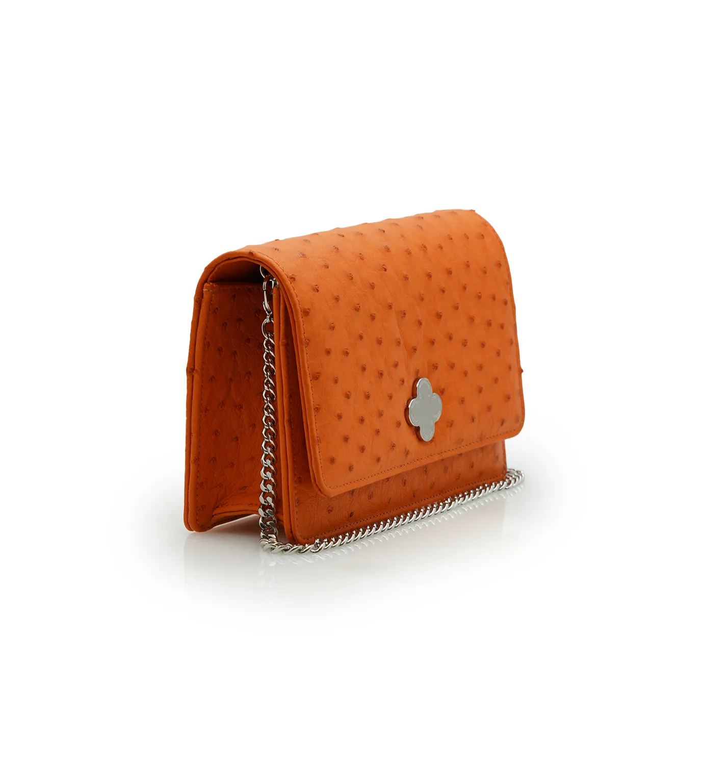Cardinal Milano Lisa pochette arancio struzzo tracolla