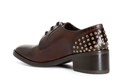 CafèNoir Derby Donna in Pelle Moro con Borchie