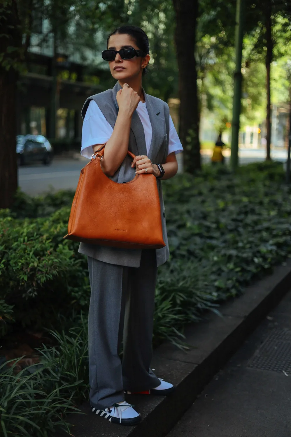 Aigin Milano Crossbody borsa pelle donna miele