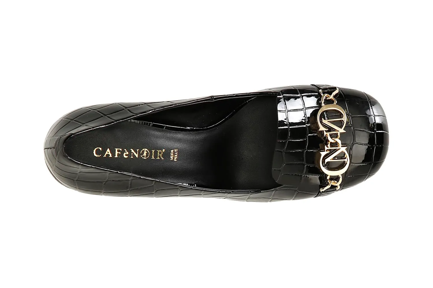 CafèNoir Décolleté Donna Stampa Cocco Nero Tacco 80 mm