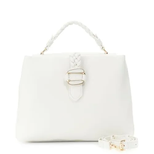 CafèNoir Borsa Mano Intrecciata Tracolla Bianca