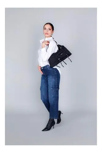 CafèNoir Shopping Nylon Imbottita Cinghie Fibbia Unica