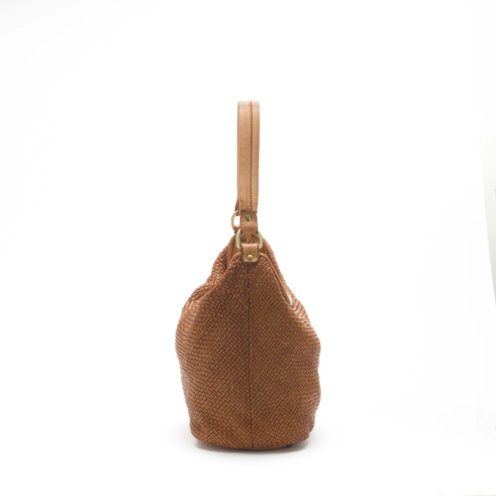 La Via Firenze Butter V144 borsa spalla pelle intrecciata