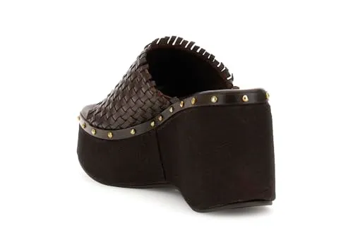 CafèNoir Sandali Ciabatta Pelle Intreccio Zeppa Donna