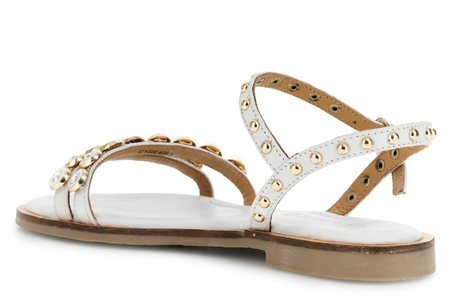CafèNoir Gilda Sandali Nappa Nero Strass Tacco 1,5