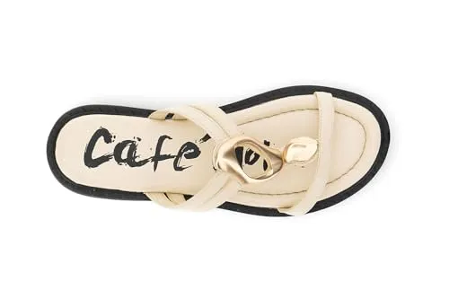 CafèNoir Ciabatta Nappa Donna Off White Pelle