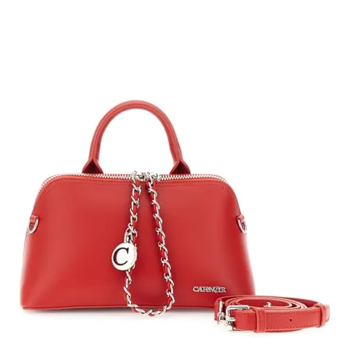 CafèNoir Trapezioidale Zip borsa a mano rossa