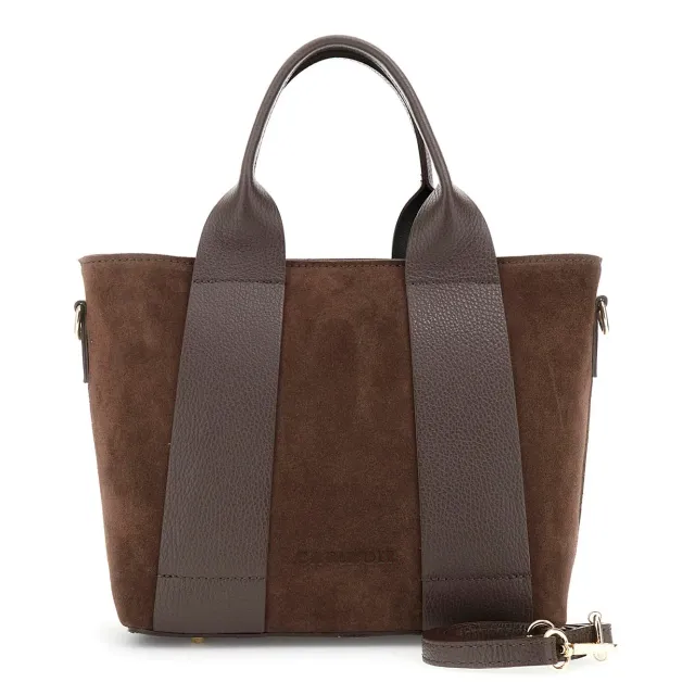 CafèNoir Camoscio Pelle Martellata borsa a mano testa di moro