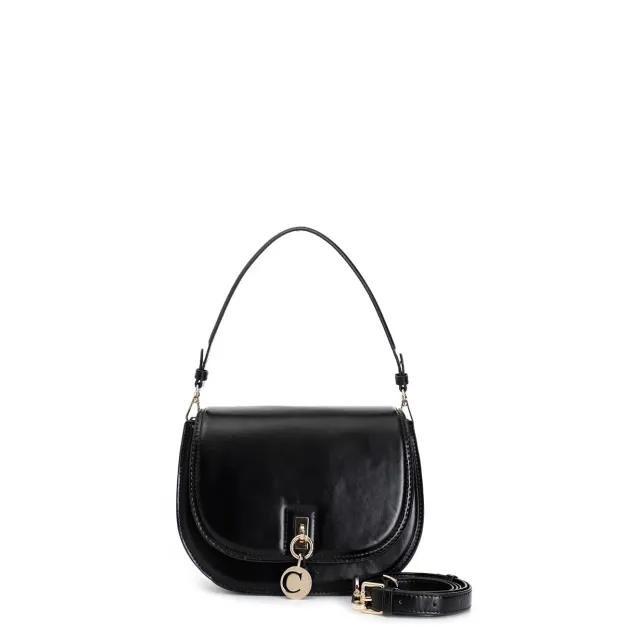 CafèNoir Pattina Abrasivato Borsa a Spalla Nera Charm